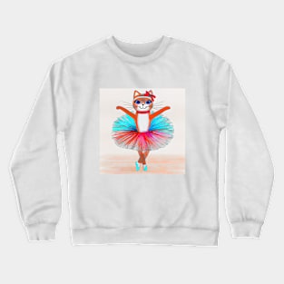 Cat Ballerina, Cat Dancer, Cute, Fun, Dance Cat Crewneck Sweatshirt